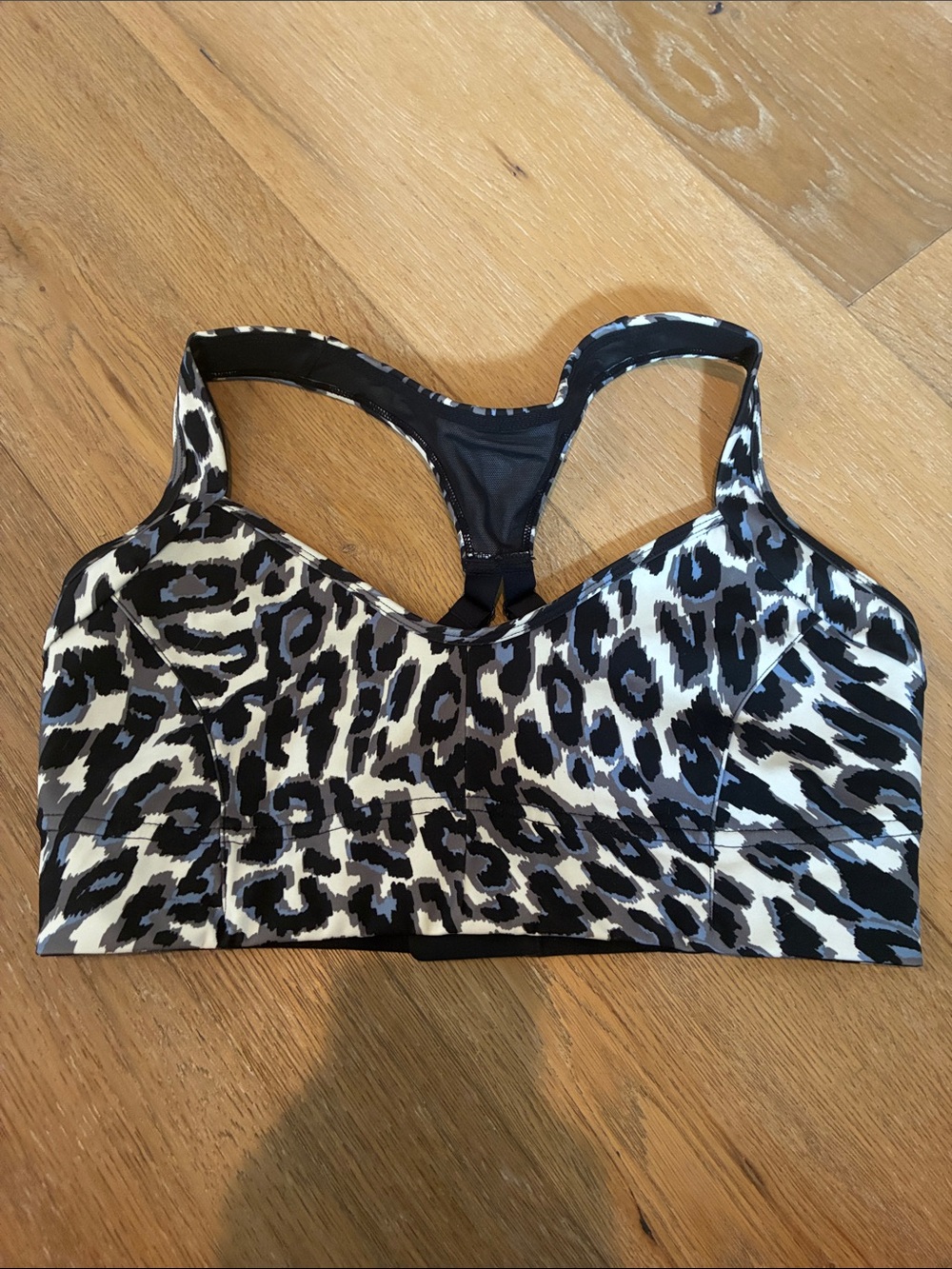 FP Movement by Free People Black & White Animal Print Racerback Sports Bra